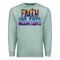 Seafoam Faith Can Move Mountains Premium Sweatshirt - LillyAllenDesigns