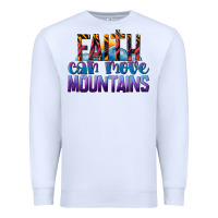 White Faith Can Move Mountains Premium Sweatshirt - LillyAllenDesigns
