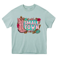 Arona just a small town girl cowgirl boots Heavy Core Tee - texasbilliewilder
