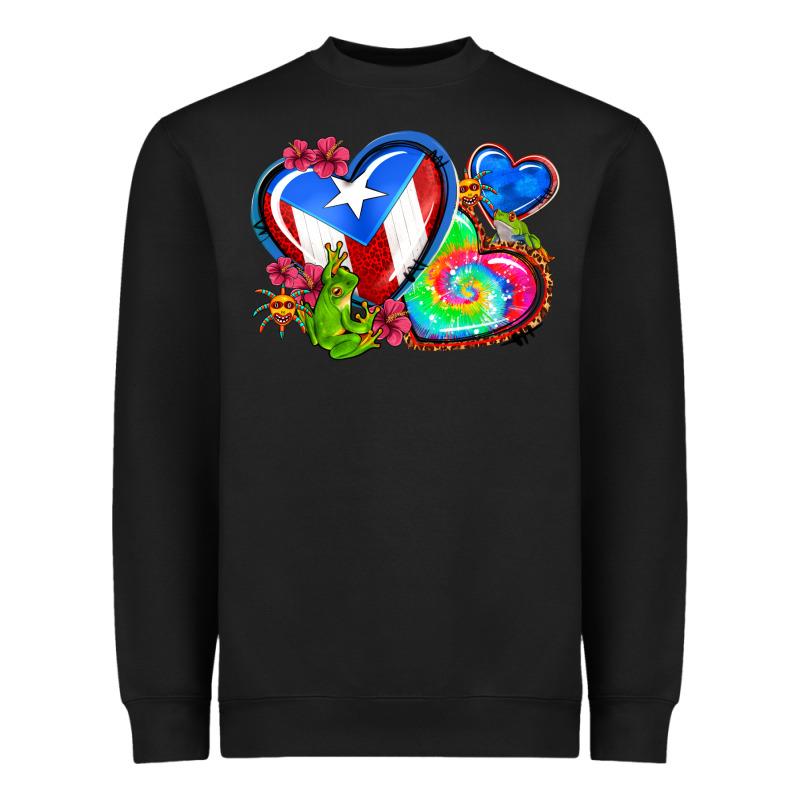Western Leopard Puerto Rico Hearts Heavyweight Sweatshirt by AdoDesignShop | Teevron