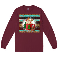 Burgundy Christmas coffee Long Sleeve Tee - Jasminsmagicworld