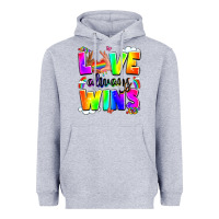 Heather Grey love always wins Heavyweight Hoodie - LillyAllenDesigns