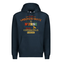 Navy Never Underestimate A Nurse Premium Hoodie - Bettercallsaul