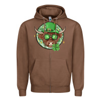 Chestnut st. patrick's day heifer Zipper Hoodie - MaliasSmallBusiness