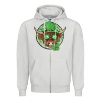 Dove Grey st. patrick's day heifer Zipper Hoodie - MaliasSmallBusiness