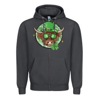 Smoke st. patrick's day heifer Zipper Hoodie - MaliasSmallBusiness