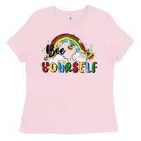Bubblegum Pink bee yourself Ladies Tee - MaliasSmallBusiness