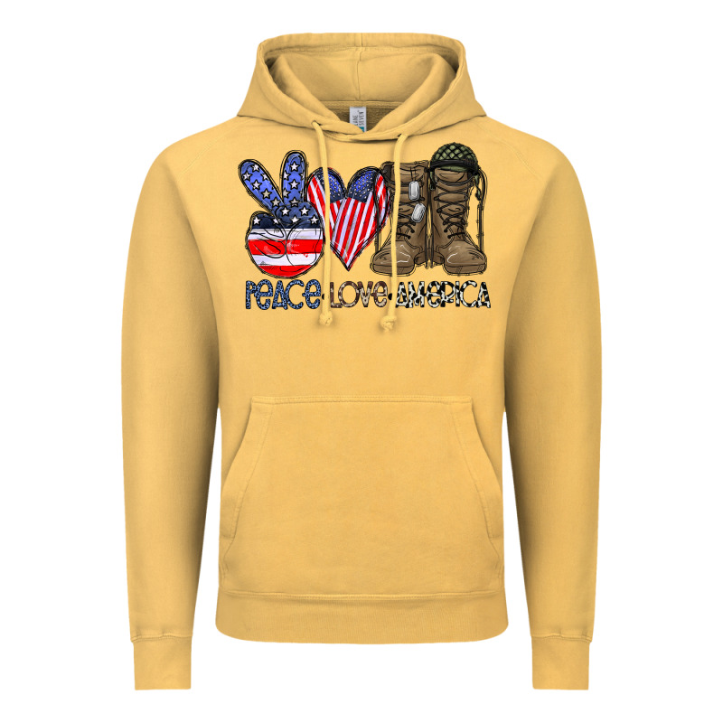 Peace Love America Vintage Hoodie by CowhideDigitalArt | Teevron