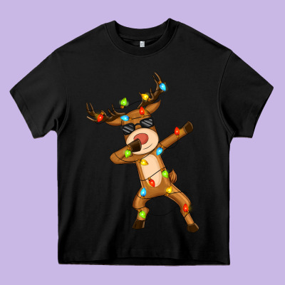 Dabbing Deer Heavy Core Tee Designed By Zillion Design Studio