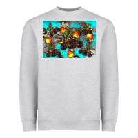 Heather Grey Dinosaur monster truck Heavyweight Sweatshirt - Artiststas