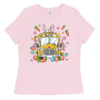 Bubblegum Pink easter school bus Ladies Tee - MaliasSmallBusiness