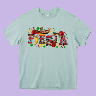 Fieasta With Sombrero Rose And Pepper Heavy Core Tee Designed By Artiststas