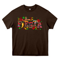 Chocolate Brown fieasta with sombrero rose and pepper Heavy Core Tee - Artiststas