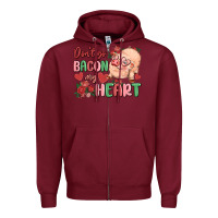 Burgundy don't go bacon my heart Zipper Hoodie - MaliasSmallBusiness