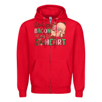 Red don't go bacon my heart Zipper Hoodie - MaliasSmallBusiness