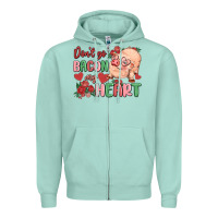 Seafoam don't go bacon my heart Zipper Hoodie - MaliasSmallBusiness