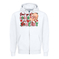 White don't go bacon my heart Zipper Hoodie - MaliasSmallBusiness