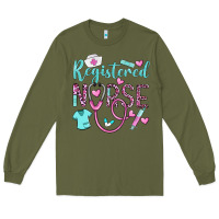 Army Green registered nurse rn Long Sleeve Tee - BarkalooDesign