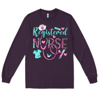 Plum registered nurse rn Long Sleeve Tee - BarkalooDesign