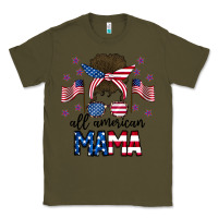 Army Green All American Mama Messy Buny Classic Tee - CowhideDigitalArt