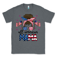 Charcoal Heather All American Mama Messy Buny Classic Tee - CowhideDigitalArt