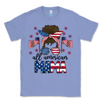 Colony Blue All American Mama Messy Buny Classic Tee - CowhideDigitalArt
