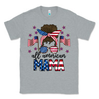 Heather Grey All American Mama Messy Buny Classic Tee - CowhideDigitalArt