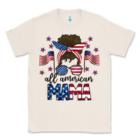 Natural All American Mama Messy Buny Classic Tee - CowhideDigitalArt
