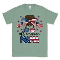 Sage All American Mama Messy Buny Classic Tee - CowhideDigitalArt