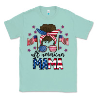 Seafoam All American Mama Messy Buny Classic Tee - CowhideDigitalArt