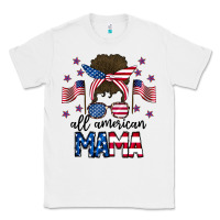 White All American Mama Messy Buny Classic Tee - CowhideDigitalArt
