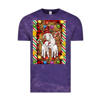 Cloud Purple Christmas goat family Vintage Tee - Artiststas