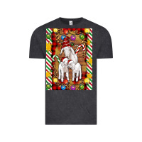 Vintage Black Christmas goat family Vintage Tee - Artiststas