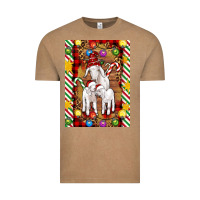 Vintage Coffee Christmas goat family Vintage Tee - Artiststas