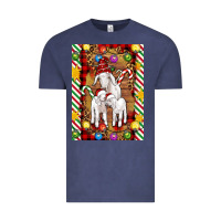 Vintage Denim Christmas goat family Vintage Tee - Artiststas