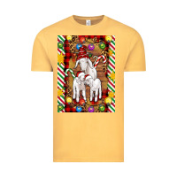 Vintage Mustard Christmas goat family Vintage Tee - Artiststas