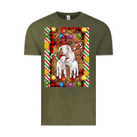 Vintage Olive Christmas goat family Vintage Tee - Artiststas