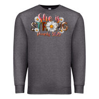 Charcoal Heather Western She Is Strong Premium Sweatshirt - LillyAllenDesigns
