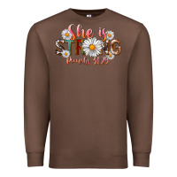 Chestnut Western She Is Strong Premium Sweatshirt - LillyAllenDesigns