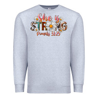Heather Grey Western She Is Strong Premium Sweatshirt - LillyAllenDesigns