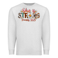 Oatmeal Heather Western She Is Strong Premium Sweatshirt - LillyAllenDesigns