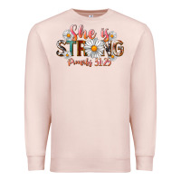 Pale Pink Western She Is Strong Premium Sweatshirt - LillyAllenDesigns