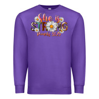 Purple Western She Is Strong Premium Sweatshirt - LillyAllenDesigns