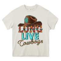 Cream long live cowboys Heavy Core Tee - texasbilliewilder