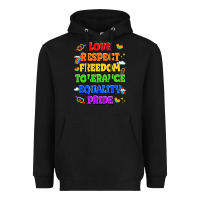 Black love respect freedom tolerance equality pride Heavyweight Hoodie - LillyAllenDesigns