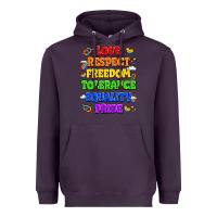 Plum love respect freedom tolerance equality pride Heavyweight Hoodie - LillyAllenDesigns