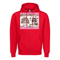 Red it takes a big to shape little minds Zipper Hoodie - MaliasSmallBusiness