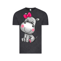 Vintage Black cute hippopotamus Vintage Tee - AdoDesignShop
