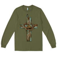 Army Green cross with thorn Long Sleeve Tee - BarkalooDesign