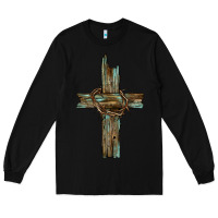 Black cross with thorn Long Sleeve Tee - BarkalooDesign